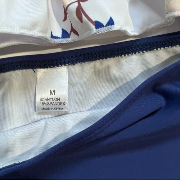 Women's Bikini Set High Waist Swimsuit 2 Piece Ruffled Tummy - Picture 5 of 9